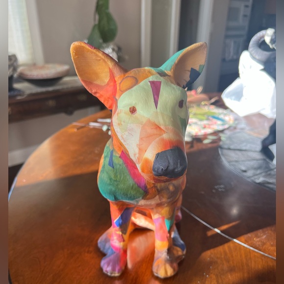 Dog Statue Art Deco Multi Color Bull Terrier - Picture 2 of 6